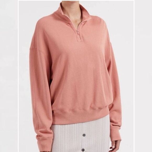 ATM Anthony Thomas Melillo French Terry quarter zip oversized pullover sweatshir - Picture 1 of 11